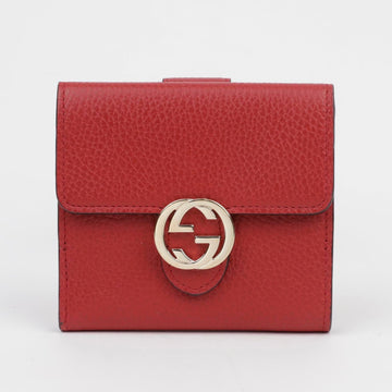 GUCCI Roter Leder Interlocking Geldbeutel 156724921