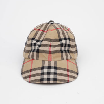 BURBERRY チェック コットン キャップ ベージュ 156924100
