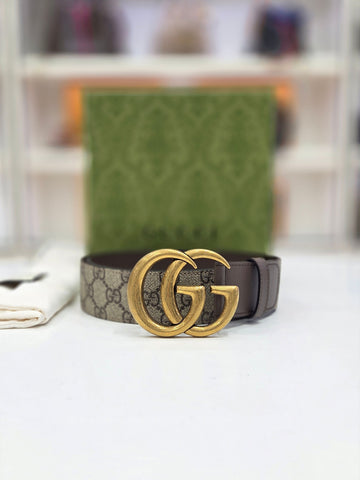 GUCCI Doppel-Gold-Schnalle Gürtel Neu 400593 156978345