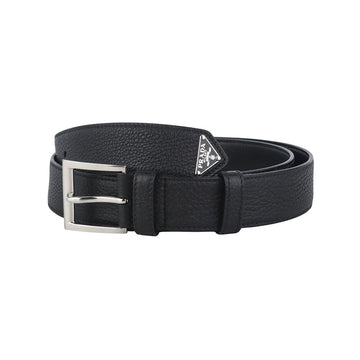 Prada Triangle Logo Vitello Men's Belt 95 Size 37290Y-2 156980313