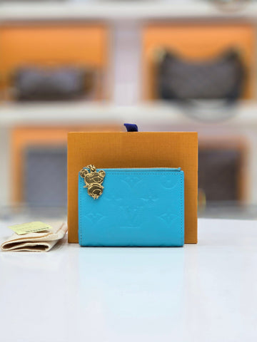 LOUIS VUITTON Murakami Takashi Lisa Kabira Blau Rose Geldbörse 24 Jahr Innenchip m14089 156980314