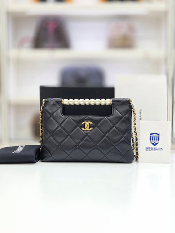 CHANEL Lambskin Pearl Shopper Mini Shoulder Bag with Internal Chip 25 Years Exhibition Product Grade AS5413 156980340
