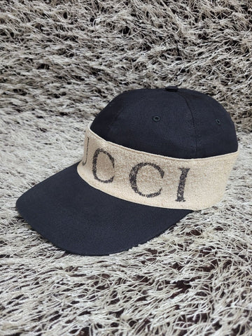 Gucci Black Headband Baseball Cap L 59 230427 156980344