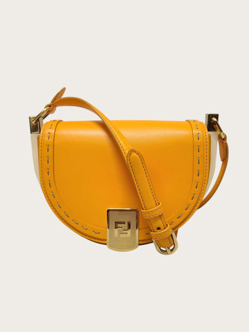 FENDI Orange Leder Mondlicht Satteltasche 156980368