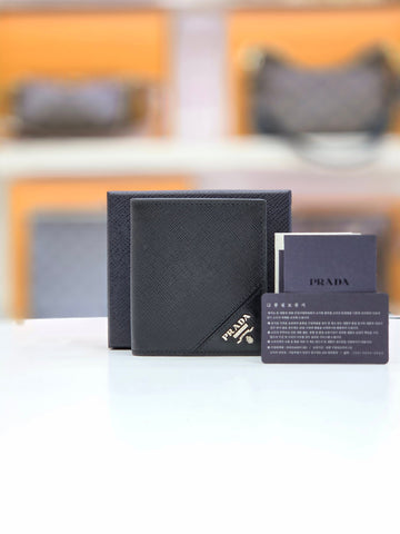 Prada Saffiano Triangle Logo Bifold Wallet New 2MO004 156980385