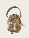Fendi Brown FF Logo Shearling Mini Montrezzo Bucket Bag 156980429 [P]
