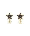 CHANEL 24C Star Drop Earrings Black/Gold 5ET0608 131324122 [P]