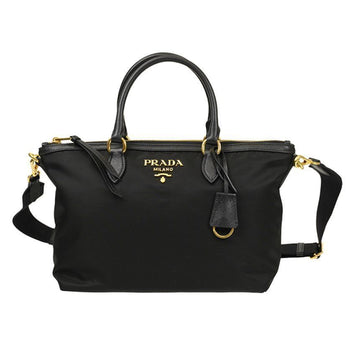 PRADA Pocono Tote/Shoulder Bag in Schwarz mit Gold-Logo 1BA104 ZMY F0002 68246328