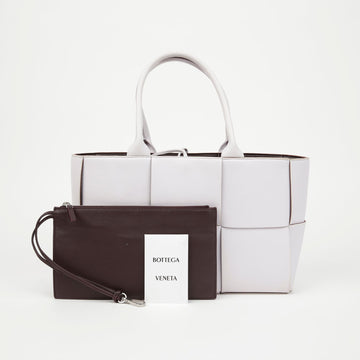 BOTTEGA VENETA Klein Arco Intrecciato Lammleder Tote Bag Mus Washed Grape 156933600