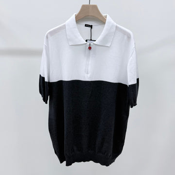 Kiton [Unused/2XL] Half Zip Cotton Short Sleeve Polo 156983149