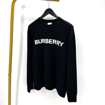 BURBERRY Logo Woll-Baumwoll Damen Pullover Schwarz 156984195