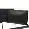 PRADA Saffiano Dreieckslogo Clutch Tasche Schwarz 156984430 [P]