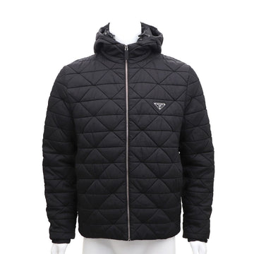 PRADA Schwarze Herren-Hoodie-Jacke aus Nylon mit Steppdesign 48 kk24660486 157005453