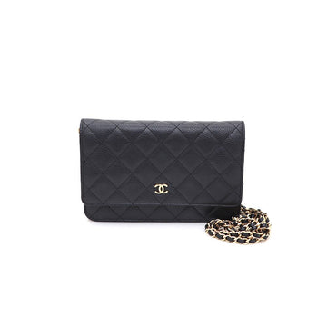 CHANEL Caviar WOC Schulter- und Umhängetasche mit goldener Kette kk13653113 157005972