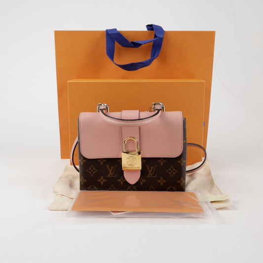 LOUIS VUITTON モノグラム ロッキー BB レザー トート ショルダーバッグ ローズ パウダー 156489139 [P]
