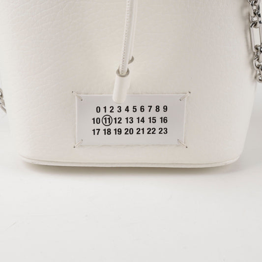 MAISON MARGIELA Leder-Eimer Tasche Klein Weiß 156729149 [P]