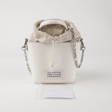 MAISON MARGIELA Leder-Eimer Tasche Klein Weiß 156729149