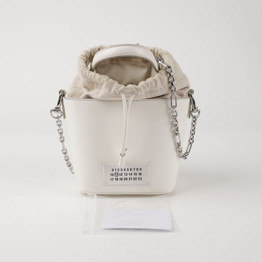 MAISON MARGIELA Leder-Eimer Tasche Klein Weiß 156729149 [P]
