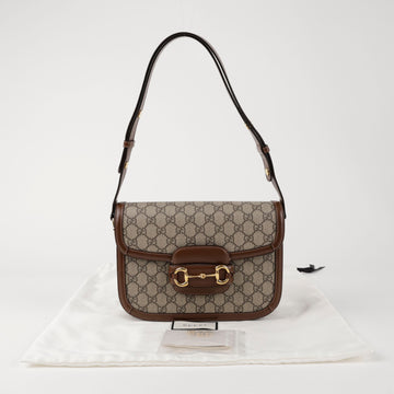 Gucci Horsebit 1955 GG Small Shoulder Bag Brown 156929919