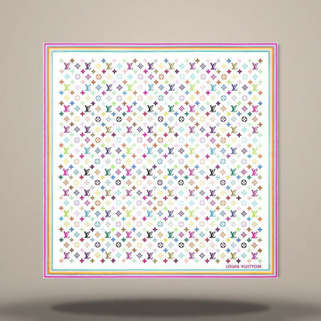 LOUIS VUITTON Schal Monogram Multicolor Quadrat 90 Weiß M94967 157009970
