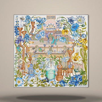 LOUIS VUITTON Scarf Fontaines Parfumées Square 90 Blau M98515 157010297