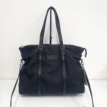 Gucci Nylon Leather Trimmed Tote Bag Shoulder Bag 157019984