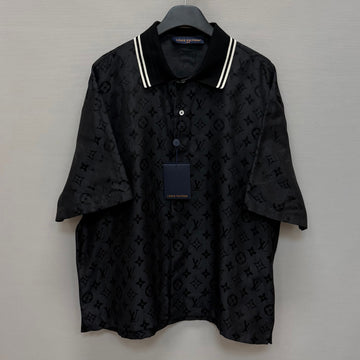 LOUIS VUITTON Monogram Moulé Jacquard Kurzarm-Seidenhemd (110) 157020111