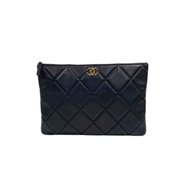 CHANEL Clutchbag mit CC-Logo in Schwarz, Größe 19, Goldfarbe, Modell AP0952 157023188