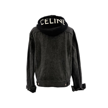 Celine Trucker Back Logo Hooded Denim Jacket A234183 157025181