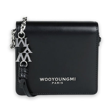 Wooyoungmi WYM Chain Leather Wallet Crossbody Bag (Black) W251SL02634B 128277285