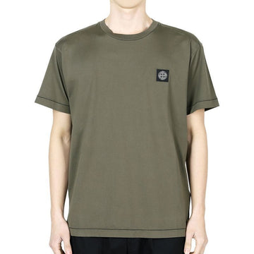 Stone Island Stone Men's Compass Logo Patch Slim Fit T-Shirt (Military Green) K1S15 2100039 S0013 V0054 130088050