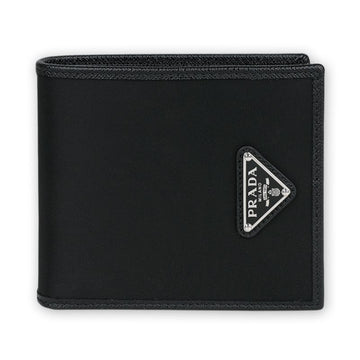 Prada Men's Triangle Logo Re-Nylon Bi-Fold Wallet (Black) 2MO513 2DMH F0002 130679052