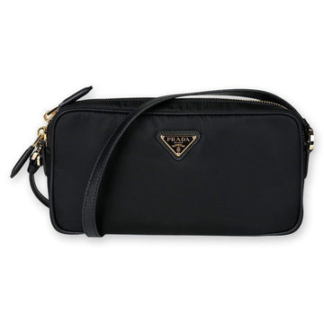 Prada Women Lina Nylon Triangle Logo Shoulder Bag (Black) 1NE057 2C05 F0002 132328601