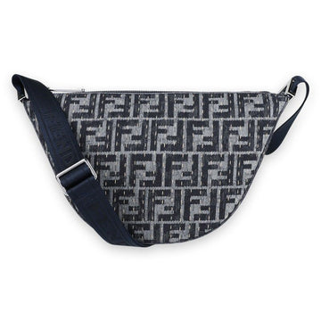 FENDI FF エンブロイダリー キャンバス メロン ショルダーバッグ (ダークブルー) 7VA635 ATVU F1CJ3 132401054