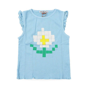 Bobo Choses Kids Pixel Daisy Frill Sleeveless (Sky) B126AC029 451 154945924