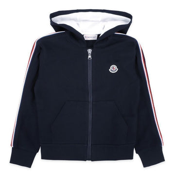 Moncler Kids Logo Patch Hooded Zip-Up (Navy) 8G00008 809AG 778 8,10A 69951338