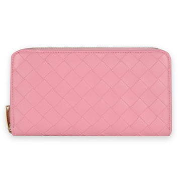 BOTTEGA VENETA Intrecciato Reißverschluss Rundum Langbörse (Rosa) 5832 77807504