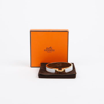 Hermes Click Ash PM Bracelet Blanc Gold 156974096