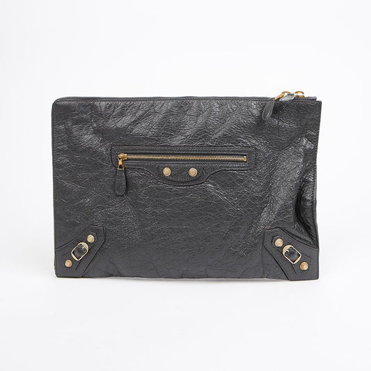 Balenciaga Gray Leather Giant Clutch Bag 156974868