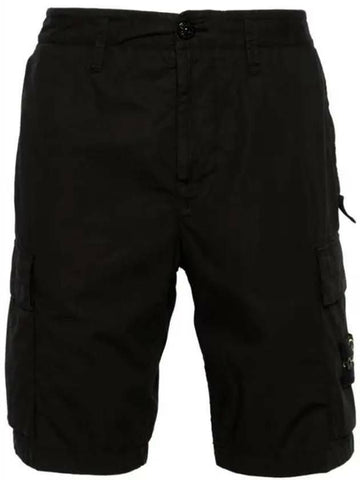 Stone Island Light Stretch Cotton Canvas Cargo Bermuda Shorts Regular Fit 133072172