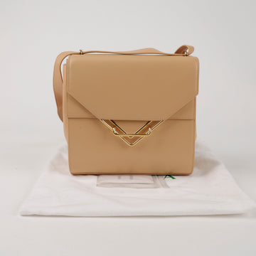BOTTEGA VENETA クリップフォンデントラムスキンレザーショルダーバッグベージュ 156512537