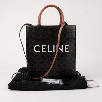 CELINE スモール バーティカル カバス トートバッグ タン 156514523