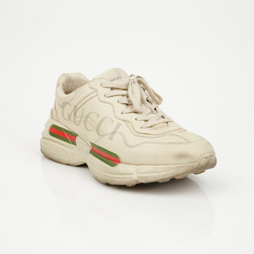 Gucci Vintage Logo Leather Ivory Sneakers 156720413