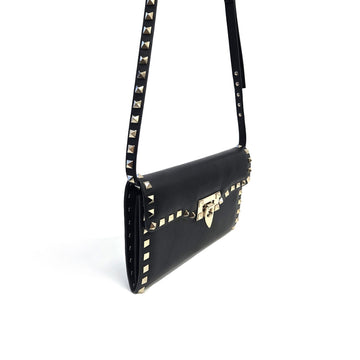 Valentino Rockstud Leather Small Flap Crossbody Bag Black UW2P0Q48 157029391