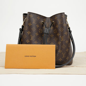 Louis Vuitton Monogram Canvas Bucket Shoulder Crossbody Bag Black 156959503