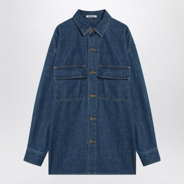 AURALEE セルビジ ライト OZ デニム シャツ ミディアム WASHEDINDIGO 151054016