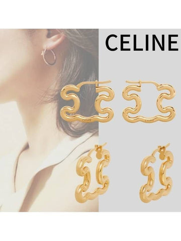 CELINE フレーム ラージ ピアス ゴールド仕上げ 151055702