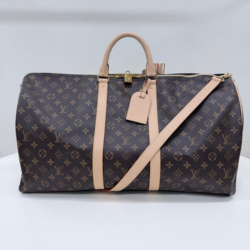 Louis Vuitton Monogram Bandoulière Keepall Boston Bag Black 55 157034275