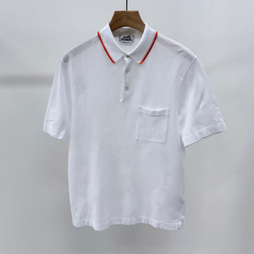 HERMES ポロコットン半袖Tシャツホワイト 157034294