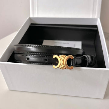 CELINE 女性トリオンフベルト13mmブラックゴールド75サイズ 157041553